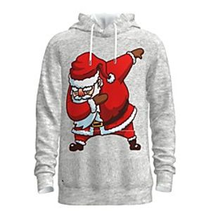 Men's Pullover Hoodie Sweatshirt Print Graphic 3D Front Pocket Hooded Christmas Daily 3D Print 3D Print Christmas Hoodies Sweatshirts  Long Sleeve Gray miniinthebox
