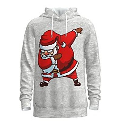 Men's Pullover Hoodie Sweatshirt Print Graphic 3D Front Pocket Hooded Christmas Daily 3D Print 3D Print Christmas Hoodies Sweatshirts  Long Sleeve Gray miniinthebox
