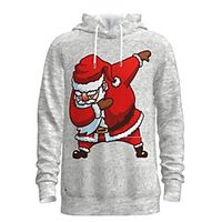 Men's Pullover Hoodie Sweatshirt Print Graphic 3D Front Pocket Hooded Christmas Daily 3D Print 3D Print Christmas Hoodies Sweatshirts  Long Sleeve Gray miniinthebox - thumbnail