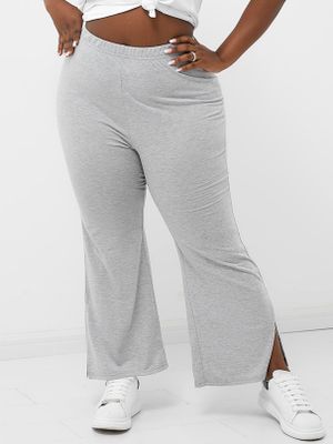YOINS BASICS Plus Size Grey Wide Leg Pants