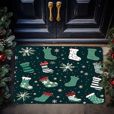 Christmas Socks Doormat Non-Slip Oil Proof Rug Indoor Outdoor Mat Bedroom Decor Bathroom Mat Entrance Rug Door Mat miniinthebox