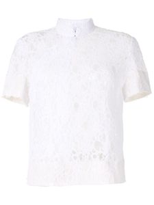 Comme Des Garçons Comme Des Garçons floral lace embroidered frayed edge top - Yellow