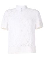 Comme Des Garçons Comme Des Garçons floral lace embroidered frayed edge top - Yellow