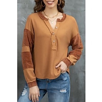 Hoodie Women's Orange Color Block Button Sports Outdoor Daily Active Sports V Neck Regular Fit S Lightinthebox Hoodie Women's Orange Color Block Button Sports Outdoor Daily Active Sports V Neck Regular Fit S Lightinthebox