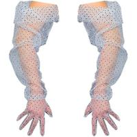 Women Long Wedding Gloves Polka Dot Mesh Semi Sheer Bridal Gloves Wedding Translucent Gloves Lightinthebox