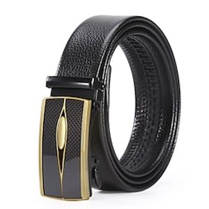 Men's Faux Leather Belt PU Belt Black 1# Black 2# Iron(nickel plated) Plain Daily Wear Going out Weekend Lightinthebox