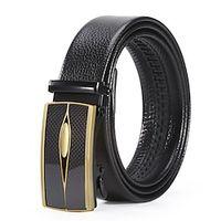 Men's Faux Leather Belt PU Belt Black 1# Black 2# Iron(nickel plated) Plain Daily Wear Going out Weekend Lightinthebox - thumbnail