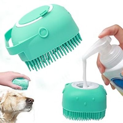 2pcs Pet Dog Cat Grooming Bath Brush Massage Brush With Soap And Shampoo Soft Silicone Glove Dogs Cats Paw Clean Bath Tools COLOR RANDOM Lightinthebox