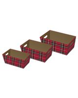 Homesmiths Christmas Hamper Tray Tartan Set of 3