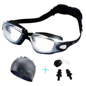 Men Women Outdoor Swimming Goggles Fashion Large Frame Plating Anti-Fog Goggles
