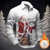 Casual Men's Daily Wear Vacation Going out Fall  Winter Turndown Long Sleeve Red, Navy Blue, Purple S, M, L Shirt Christmas miniinthebox - thumbnail