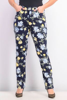 Womens Floral Lexington Straight-Leg Jeans Intrepid Blue Combo Womens Floral Lexington Straight-Leg Jeans Intrepid Blue Combo