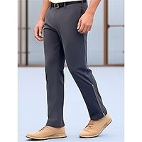 Men's Trousers Chinos Chino Pants Zipper Front Pocket Straight Leg Plain Comfort Breathable Business Daily Holiday Cotton Blend Fashion Chic Modern Dark Gray miniinthebox