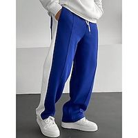 Men's Sweatpants Joggers Trousers Pleated Pants Pocket Drawstring Elastic Waist Plain Comfort Breathable Outdoor Daily Going out 100% Cotton Fashion Casual Blue Lightinthebox - thumbnail