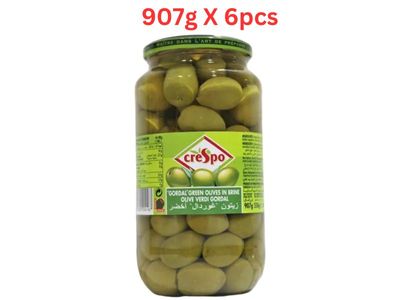 Crespo Queen Green Olives Jar (Pack Of 6 X 907g)