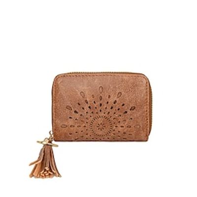 Women's Wallet PU Leather Daily Tassel Lightweight Expandable Geometric Black Brown Green miniinthebox