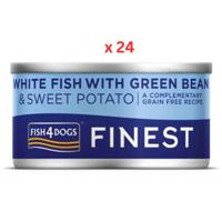 Fish4Dogs Finest White Fish with Green Bean & Sweet Potato Adult Wet Dog Food 85g Pack Of 24