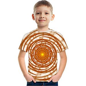 Kids Boys' Tee Short Sleeve 3D Print Graphic Optical Illusion Rainbow Children Tops Active 3-12 Years Lightinthebox