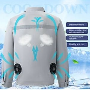Unisex Summer Air Conditioning Jacket USB Cooling Fan Clothes Long Sleeve 3 Speed Adjustable for MenWomen Outdoor Hot Weather Work Lightinthebox