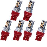OTOLAMPARA 6 Pack Car LED T20 7443 15 SMD 2835 LED CAN-bus W21/5W Turn Signal Light Bulb 15SMD Bulb Car Auto Brake Light Bulbs Yellow DC 12V miniinthebox - thumbnail