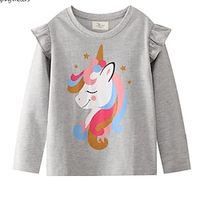 Kids Girls' Sweatshirt Unicorn School Long Sleeve Active 3-6 Years Winter Pale Pink Gray Lightinthebox - thumbnail