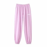 Women's Basic Streetwear Comfort Daily Going out Jogger Pants Pants Letter Full Length Pocket Purple Light gray Dark Gray Beige miniinthebox - thumbnail