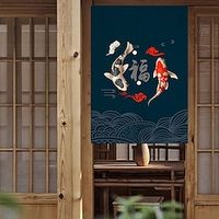 Japanese Noren Curtain Door Cover Doorway Curtain Panel Traditional Carp Fishes Printed Door Tapestry Room Divider Curtains for Kitchen Sushi Bathroom Livingroom Bedroom Lightinthebox - thumbnail