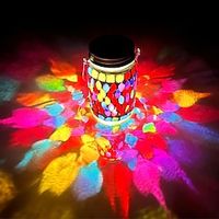 Mosaic Solar Light Outdoor Waterproof Pendant Light Mason Jar Solar Step Light Garden Patio Balcony Camping Party Wedding Decoration New Year Gift Lightinthebox - thumbnail