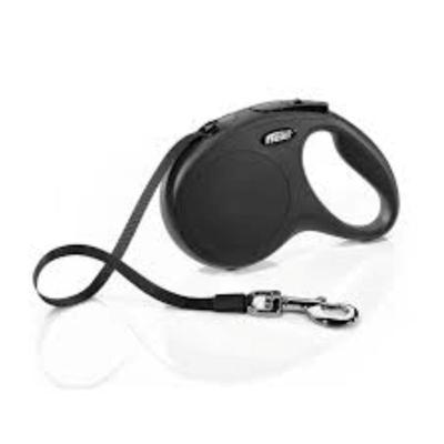 Flexi New Classic Retractable Black Tape Leash For Dogs Medium