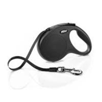 Flexi New Classic Retractable Black Tape Leash For Dogs Medium