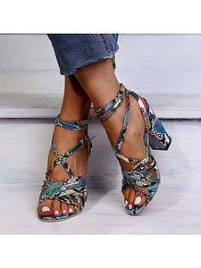 Snakeskin heeled sandals