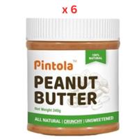 Pintola Peanut All Natural Crunchy Unsweetened (340gm x 6)