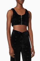 Kelly Cropped Top in Velvet - thumbnail