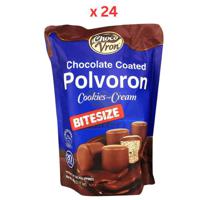 Choco Vron Bitesize Cookies & Cream Chocolate Coated Polvoron 80Gm Pack Of 24 (UAE Delivery Only)