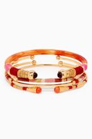 Stack Stone Bracelet in 24kt Gold Plating, Set of 4 Stack Stone Bracelet in 24kt Gold Plating, Set of 4