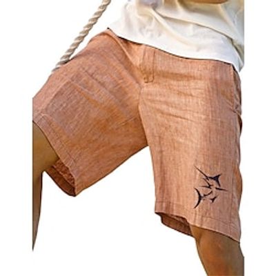 Men's Shorts Summer Shorts Beach Shorts Pocket Straight Leg Shark Comfort Breathable Short Casual Daily Holiday Sports Fashion Pink miniinthebox