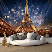Landscape Eiffel Tower Hanging Tapestry Wall Art Large Tapestry Mural Decor Photograph Backdrop Blanket Curtain Home Bedroom Living Room Decoration Lightinthebox - thumbnail