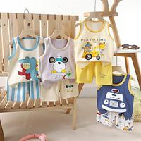 Children's Vest Set Pure Cotton Girls' Summer Clothing Korean Version Children's Clothing New 2024 Summer Two-Piece Set For Boys Lightinthebox