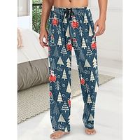 Men's Christmas Pajamas Flannel Pajama Pants Lounge Pants 1 pcs Graphic Prints Stylish Casual Comfort Home Christmas Daily Cotton Blend Comfort Soft Pant Drawstring Elastic Waist Spring Fall Pink Lightinthebox - thumbnail