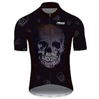 21Grams Men's Short Sleeve Cycling Jersey Spandex Polyester Black Skull Bike Jersey Top Mountain Bike MTB Road Bike Cycling UV Resistant Breathable Quick Dry Sports Clothing Apparel / Stretchy miniinthebox - thumbnail