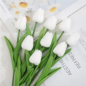 5pcs Tulip Artificial Flowers Real Touch Bouquet Fake Flowers Decoration for Wedding Supplies Home Decor Valentines Flowers Lightinthebox