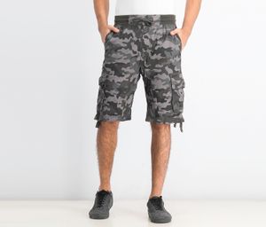 Mens Camo Cargo Jogger Short  Grey/Black