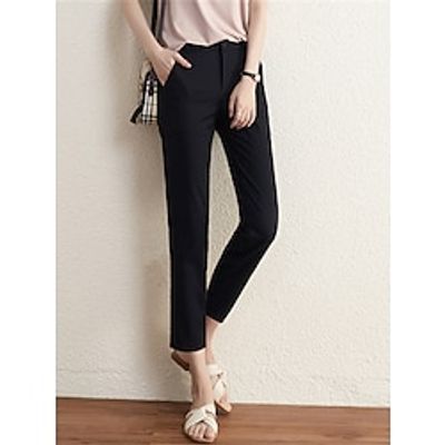 Women's Dress Pants Cropped Pants Ankle-Length Fashion Streetwear Work Street Black White S M Fall Winter Lightinthebox
