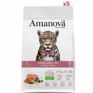 Amanova Dry Sterilized Cat Salmon Deluxe - 300G (Pack Of 5)