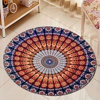 Mandala Round Area Rug for Living Room Floor Carpet Accent Throw Runner Rug Red Plaid Kids Play Mats Bedroom Nursery Lightinthebox - thumbnail