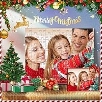 Custom Christmas Photo Puzzle 100Pcs Picture Gifts, Custom Puzzle White Card Paper, Jigsaw Puzzles Create Personalized Gift Womenmen Xmas Present Lightinthebox - thumbnail