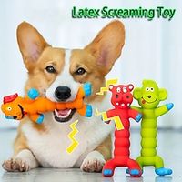 1pc Latex Screaming Animals Design Dog Chew Toys Tough Squeaky Dog Grinding Teeth Toys Lightinthebox - thumbnail