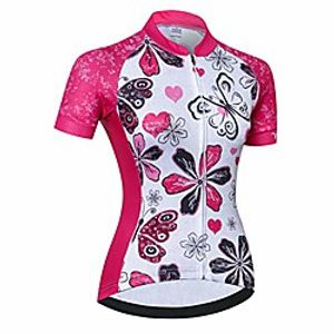 cycling jersey women's bike shirts zip short sleeve mtb tops road mountain bicycle clothing summer racing riding blouse for ladys female breathable red white size xxxl Lightinthebox