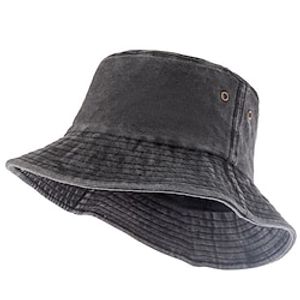 Men's Bucket Hat Sun Hat Fishing Hat Boonie hat Hiking Hat Black White Poly / Cotton Blend Streetwear Stylish Casual Outdoor Daily Going out Plain UV Sun Protection Sunscreen Quick Dry Lightweight miniinthebox