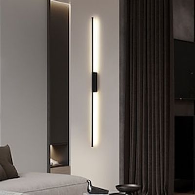 Black LED Wall Light Modern Metal Linear Wall Mounted Lamp Indoor Led Wall Sconce Lighting Long Strip Design Indoor Wall Lamp for Living Room Bedroom Porch Hallway Bathroom Bedside Lightinthebox